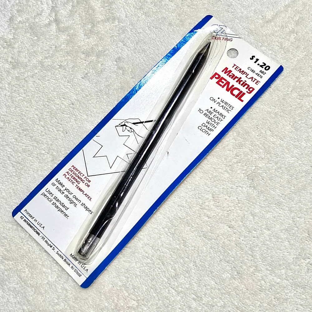 Vintage Template‎ Marking Pencil Black For Plastic Templates Crafts NIB